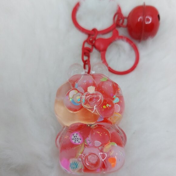 2/$19 Labubu Flowing Sand Exquisite red keychain with bell - Picture 2 of 8